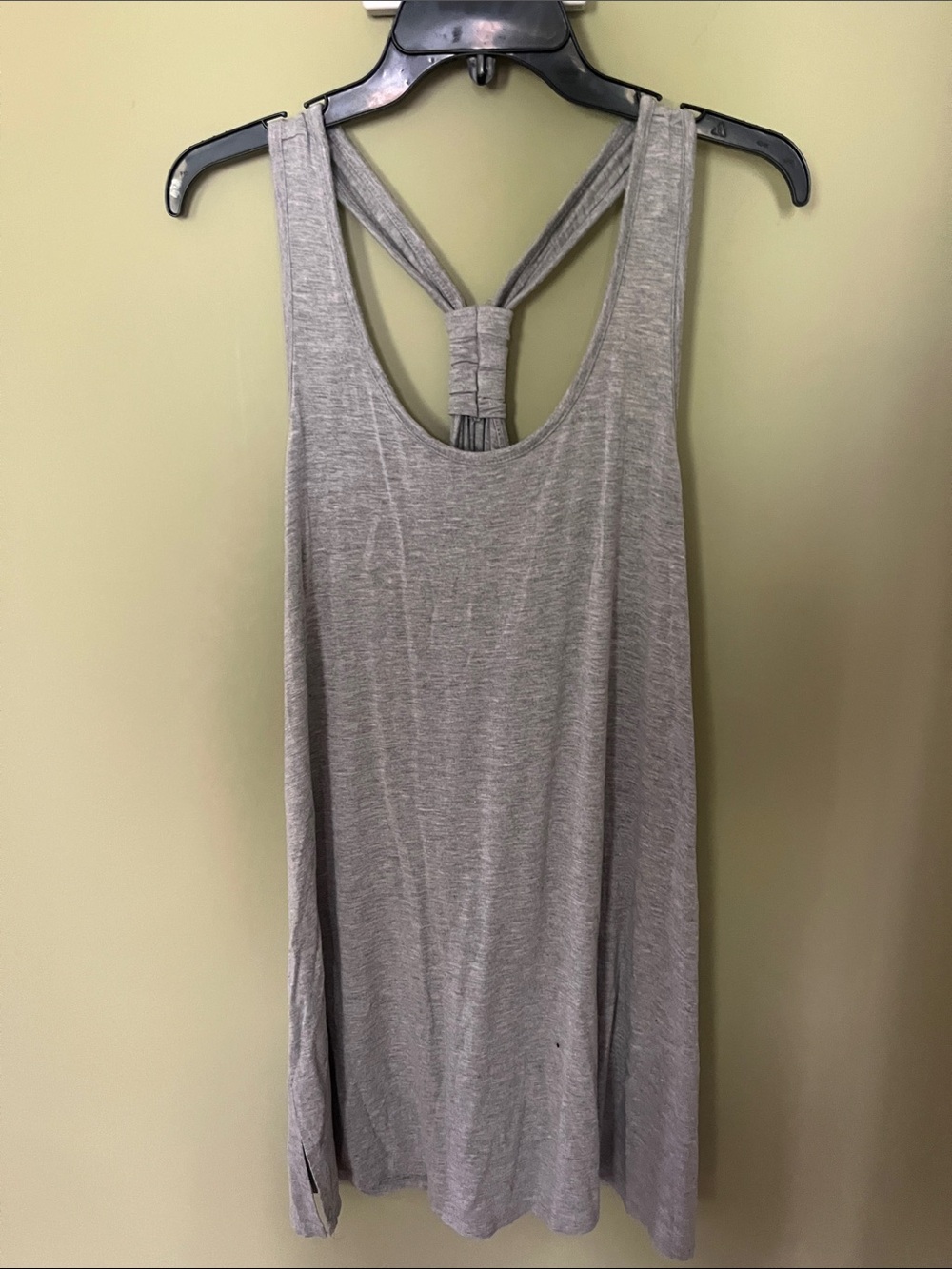 Women’s Gray Macrame Knotted Racerback T-strap Sleeveless Swim Cover-Up. Size M.